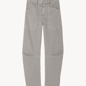 Nili Lotan Shon Pant  Bow Leg Cropped Gray 2